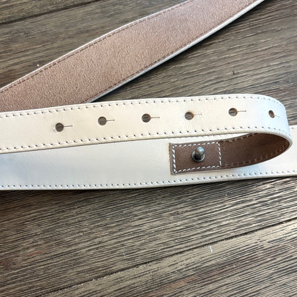 NWT Free People Cream Arlo Leather Hip Belt with Silver Buckle - Picture 7 of 11